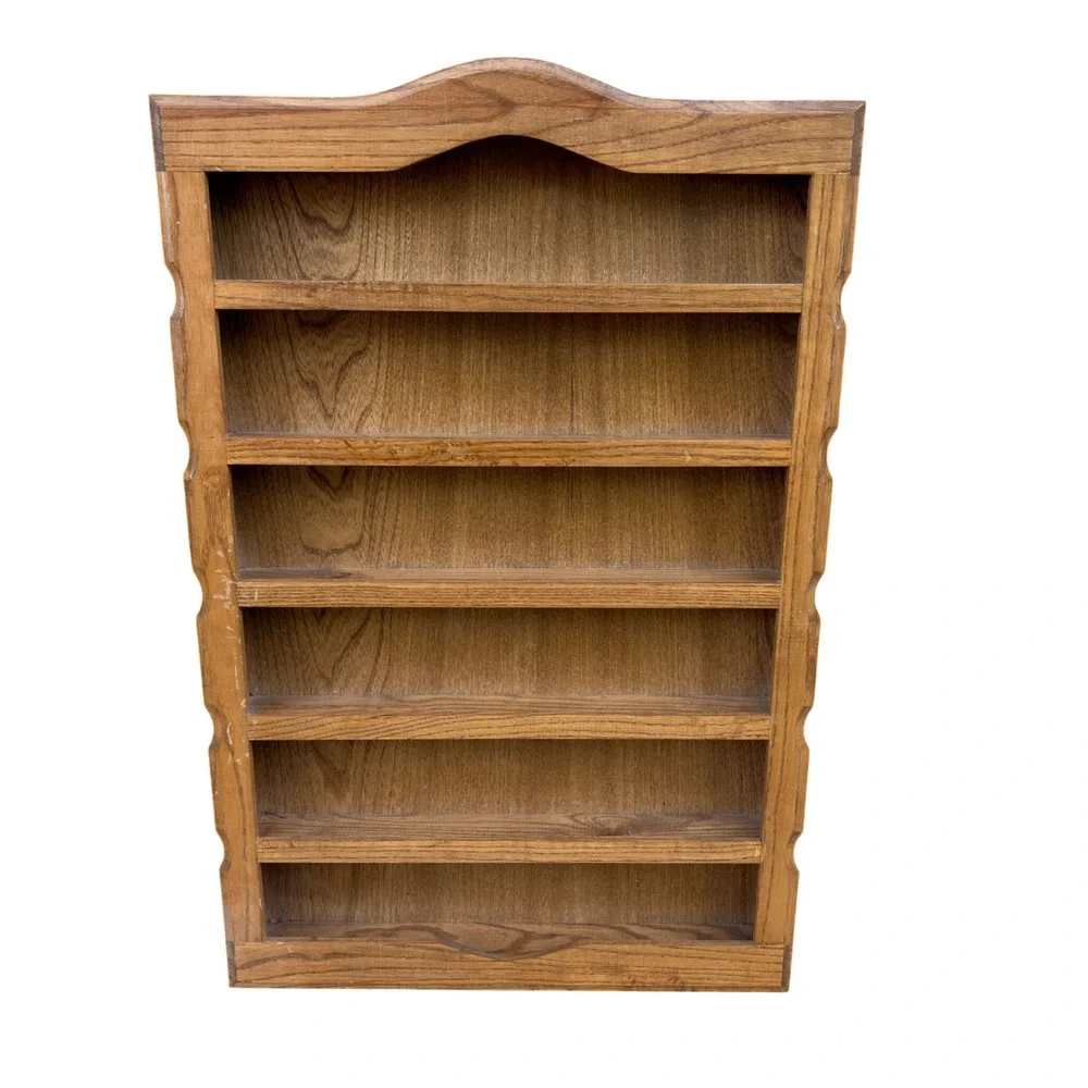 Wooden Wall Display Shelf Large Rustic 7 Tier Scalloped Side Cottagecore Country